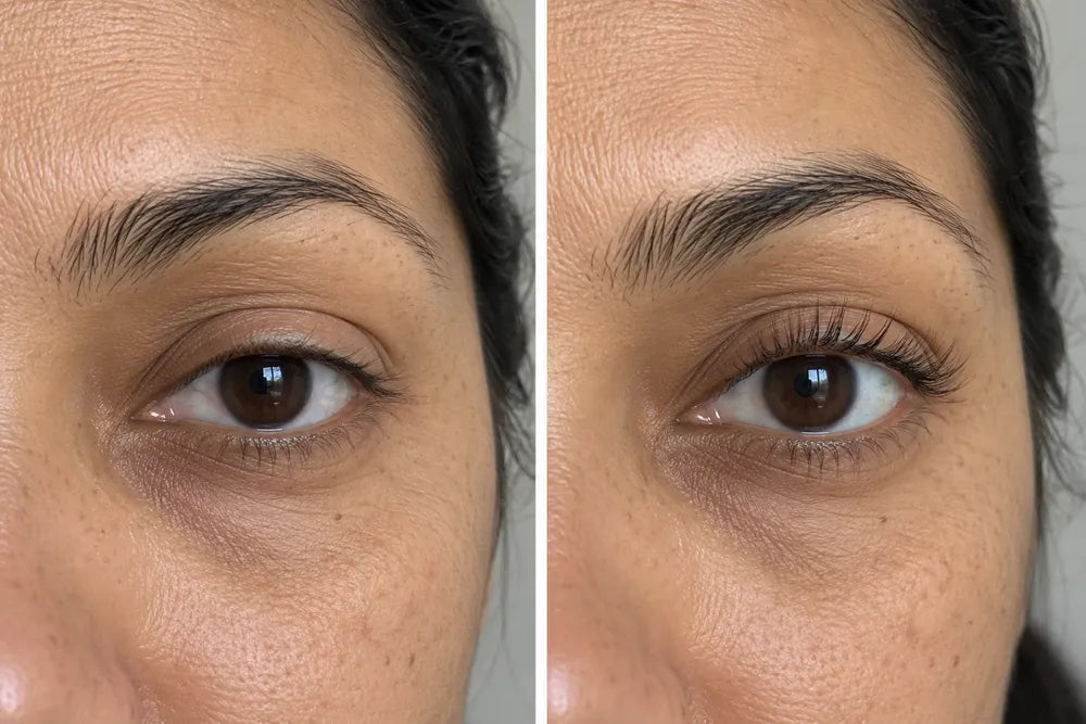 Before and after 12 weeks, after lash lifts